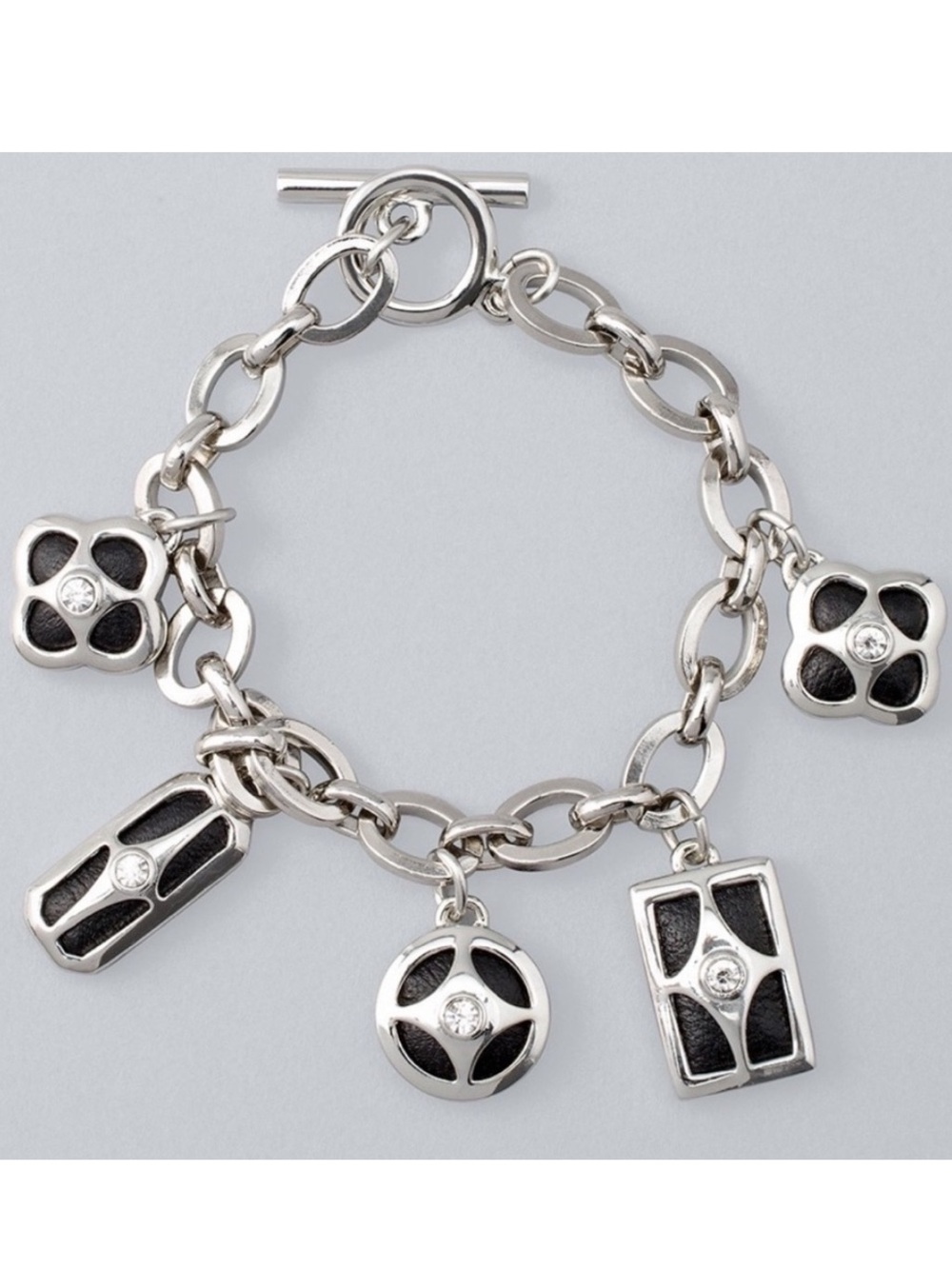 WHBM LEATHER INLAY CHARM BRACELET
